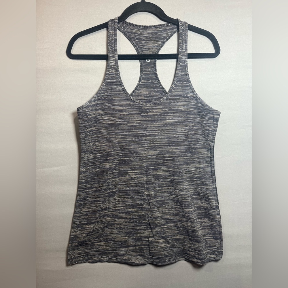 Lululemon Racerback Tank Top Gray Stripe, Est Women’s 6 (no‎ size tag)